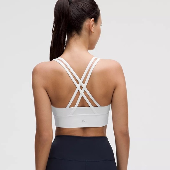 Lululemon White Energy Longline Bra Medium Support Size 2 - Picture 2 of 9